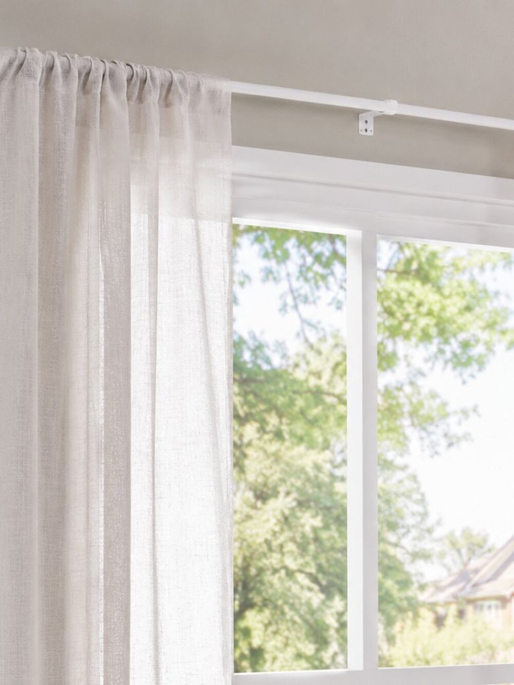 TVVDO Adjustable Window Curtain Rod Set White NWT